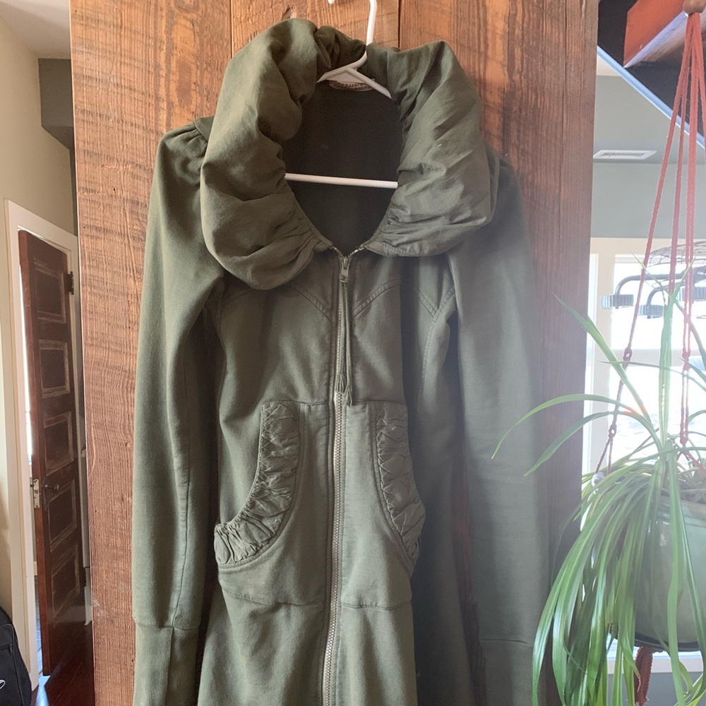Prairie Underground Long Cloak Hoodie XS, olive